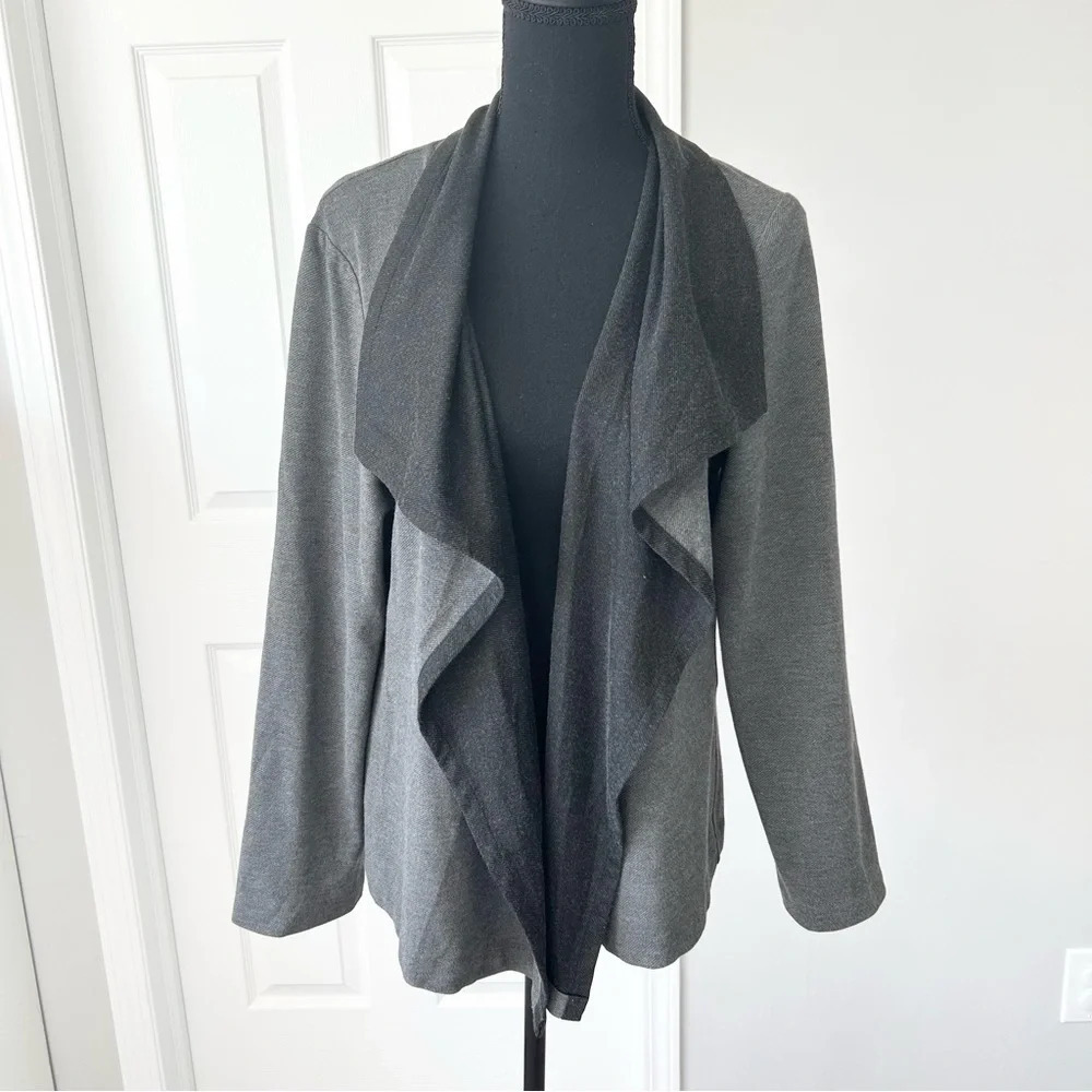 Tavora Grey Waterfall Open Front Cardigan Made in Canada
